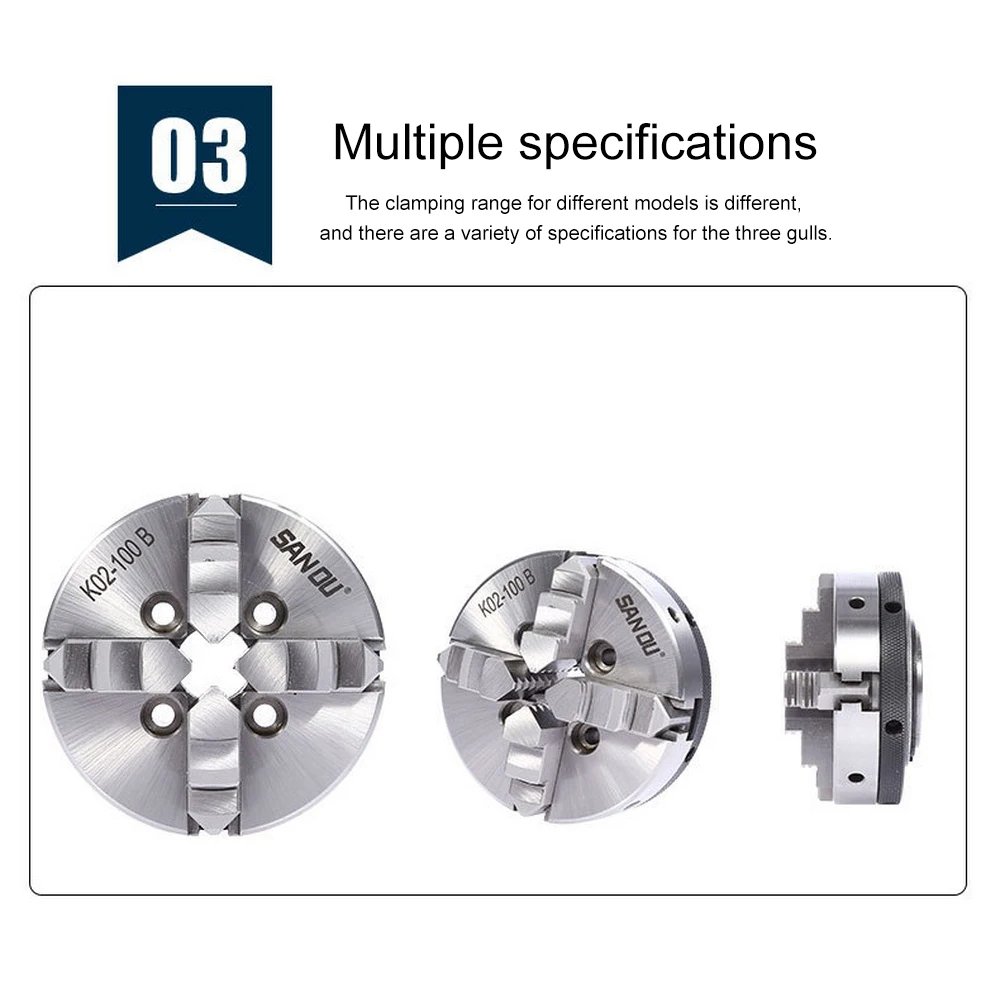 K02-100 50 мм Мини 4 Челюсти CNC сверлильный фрезерный станок Реверсивный