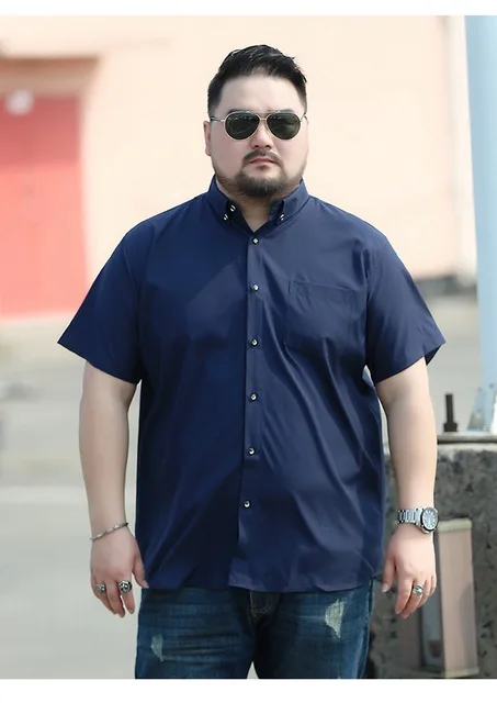 picture color MFERLIER мужские 8XL 9XL рубашки 10XL 7XL размера плюс большие 5XL 6XL Дешевые с коротким рукавом летние рубашки в клетку повседневные темно-синие - Цвет: picture color