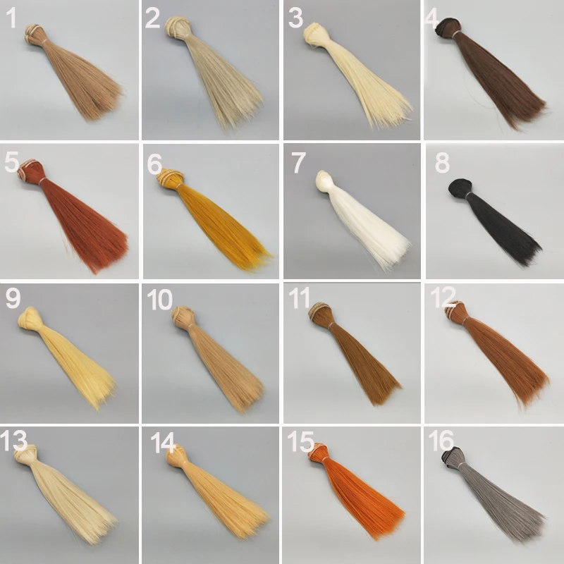 

10pcs/lot DIY BJD Wig Hair 15CM Straight Doll Hair Synthetic Hair For Dolls