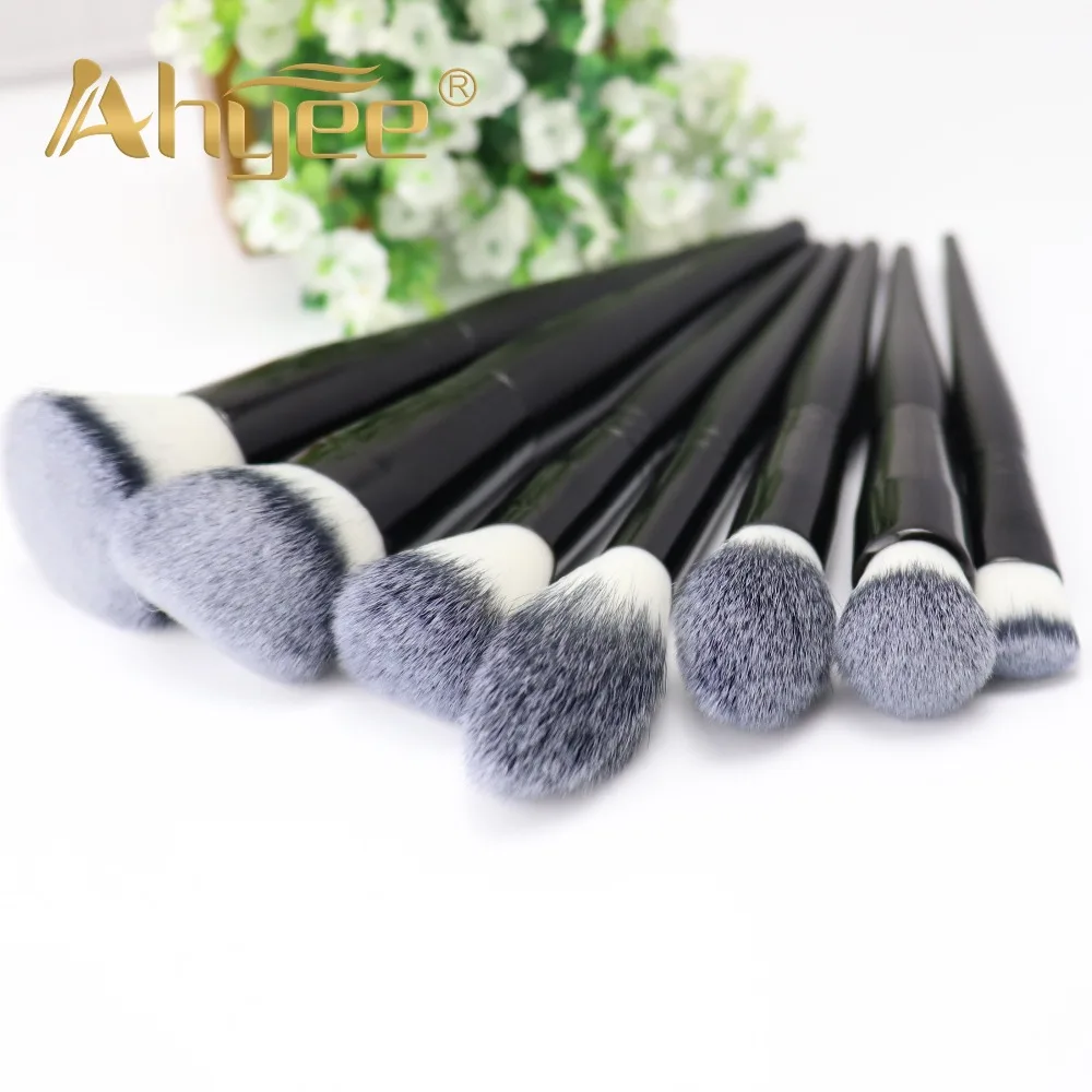 Ahyee New 7 PCS Makeup Brush set Compact Soft Synthetic Hair Wood Handle Used For Foundation Highlighter Contour Woman | Красота и