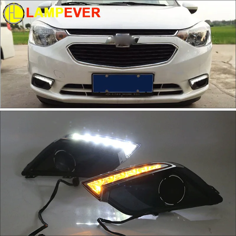 2 шт. автомобильный Стайлинг Светодиодный дневной Бег для Chevrolet Sail 3 светодиодный DRL- автомобилей Противотуманные фары