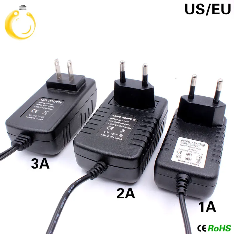 1 шт. 12V2A AC 100 в 240 преобразователь 1A 3A адаптер DC 12 В 2A 2000mA блок питания вилка США/ЕС 5