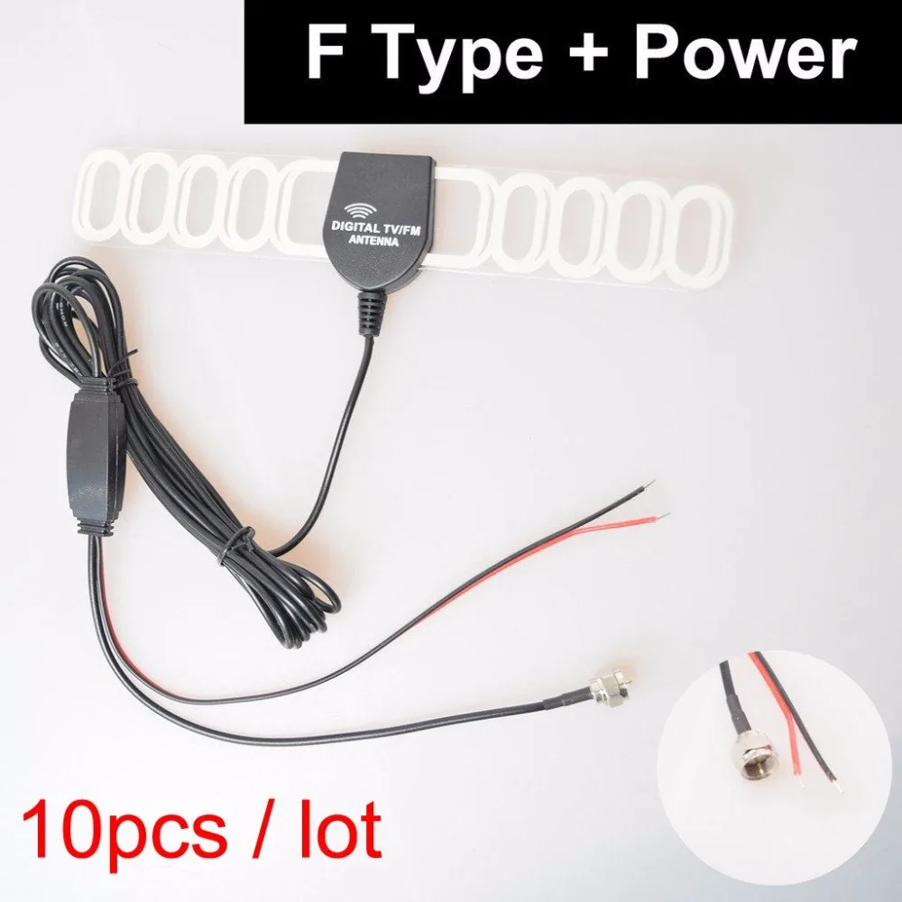

10 PCS Car TV Radio FM Antenna Signal Amplifier Booster Digital TV DVBT ATSC ISDB Analog for Car Stereos Head unit - F Type Plug