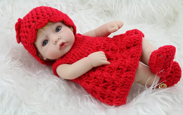 Kawaii baby dolls 10 inch Lovely Mini Reborn Babies Boy Realistic Lifelike Full Vinyl Bebe Doll For Children Playmate | Игрушки и хобби