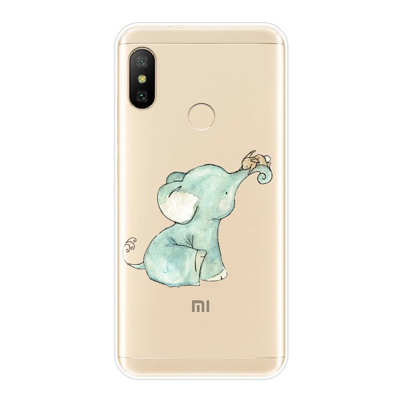 Мягкий чехол для телефона Xiaomi MI A1 A2 Lite Mi5 Mi6 Mi8 силиконовый со слоном задней панели
