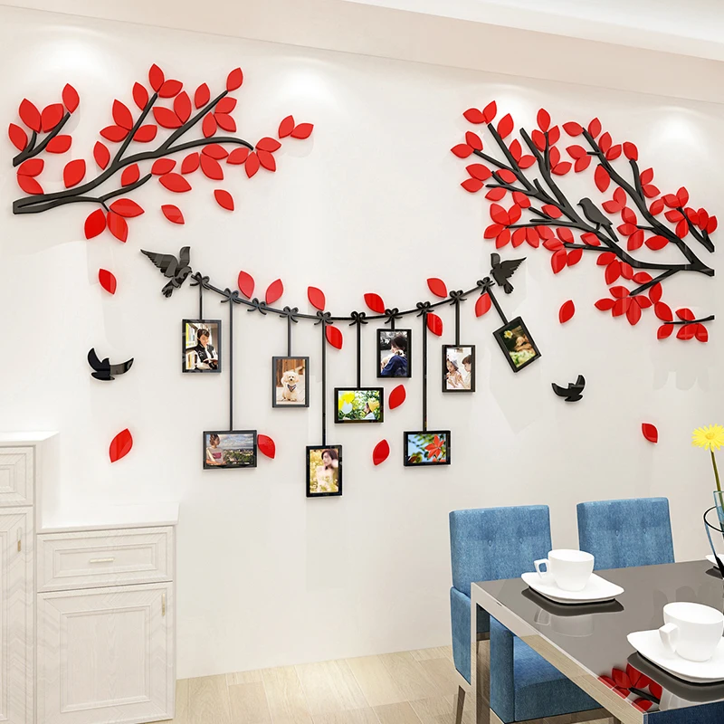 

3D DIY Photo Frame Tree Wall sticker Living Room Bedroom Sofa Backdrop Tv Wall Originality acrylic wall stickers