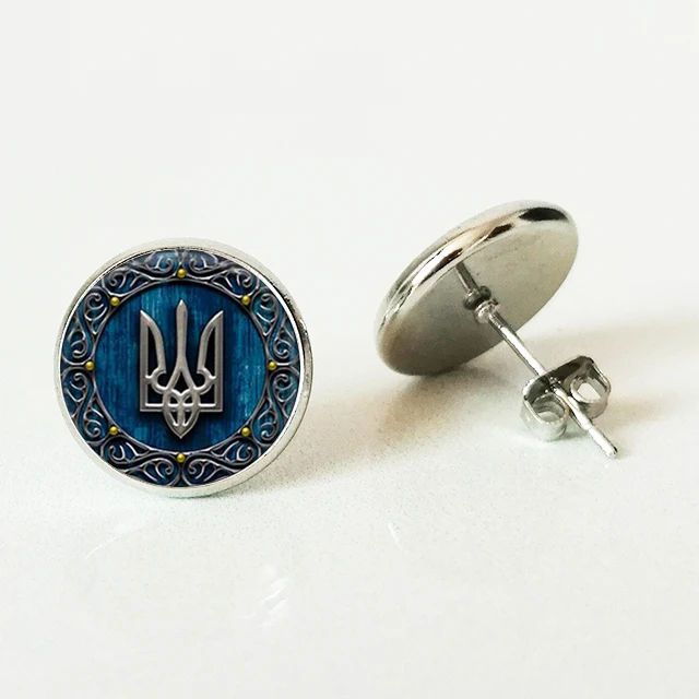 VINTAGE Seal Zodiac Witchcraft Glass Stud Earrings Crescent Vintage Ms./Men | Украшения и аксессуары
