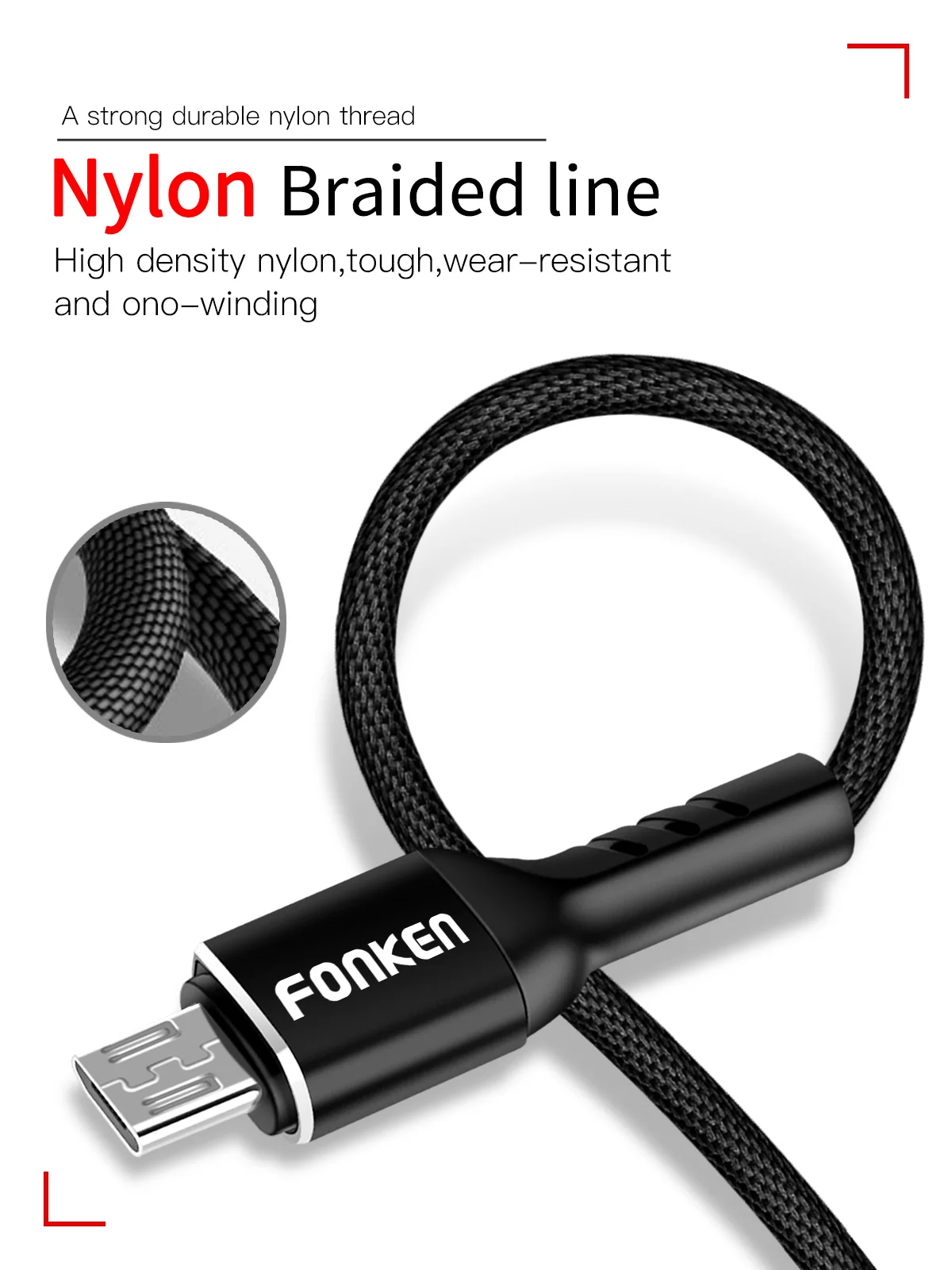 FONKEN Micro USB кабель 3A Быстрая зарядка usb-кабели данных 1 м 2 м тканевый Плетеный Android мобильный телефон USB зарядное устройство Быстрая зарядка провода