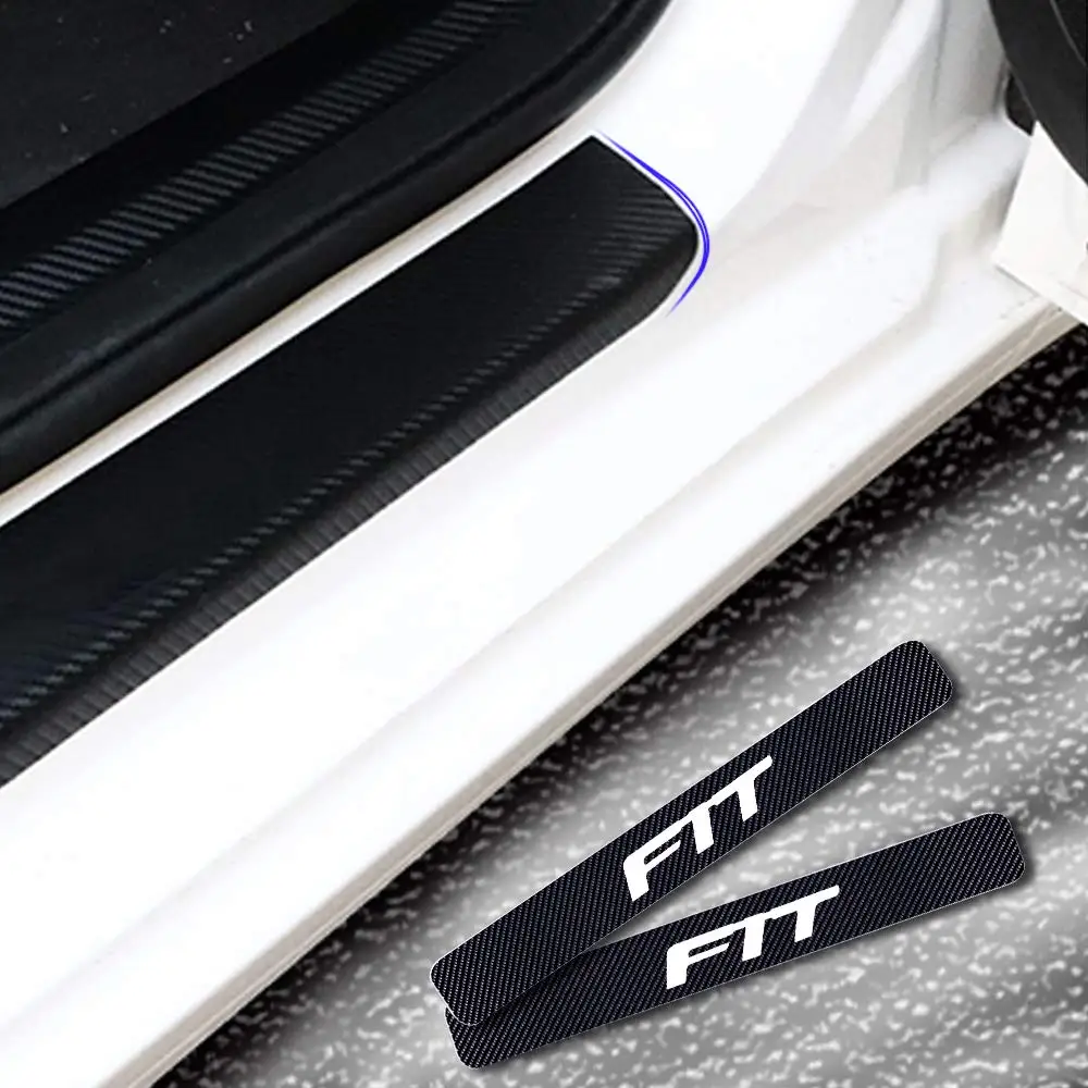 4 шт. для Honda Fit порога протектор Светоотражающие 4D наклейка из углеродного