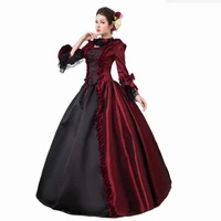 gothic burgundy and black victorian dress renaissance vampire dresses theatre costumes clothing