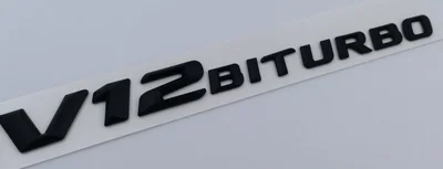 Черная матовая эмблема V8 V12 BITURBO с надписью на багажник Logo автомобильная наклейка