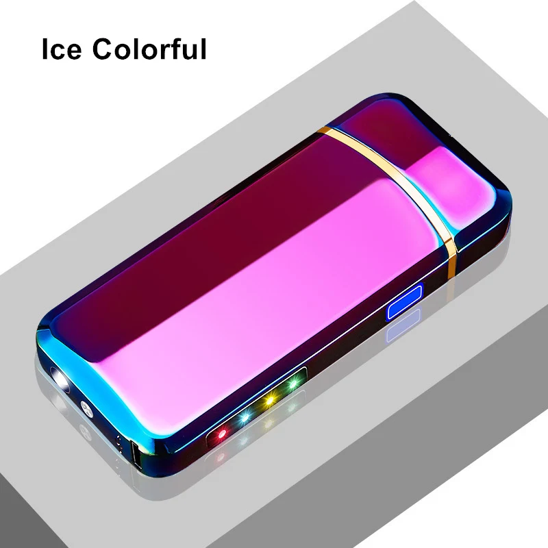Светодиодный светильник электронная USB Зажигалка Ветрозащитная беспламенная двойная дуга сигаретный светильник er модные гаджеты аксессуары для курения плазменный светильник