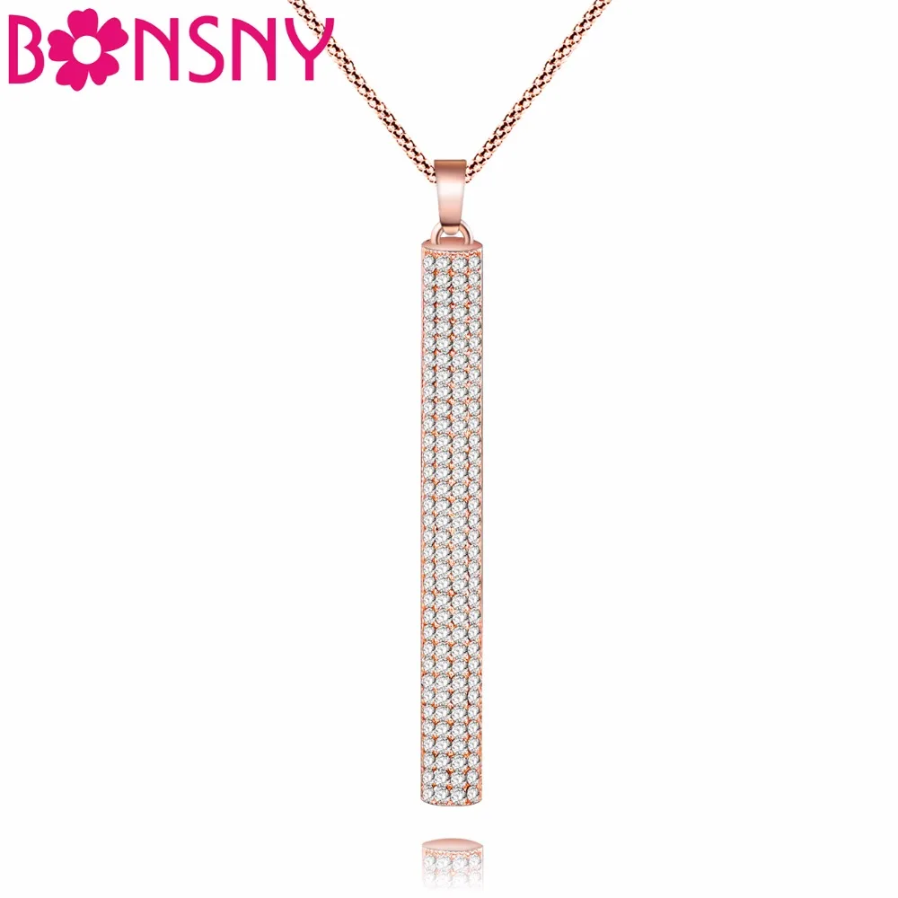 Bonsny Maxi Statement цилиндрическое Ожерелье Подвеска со стразами золотая цепочка-чокер