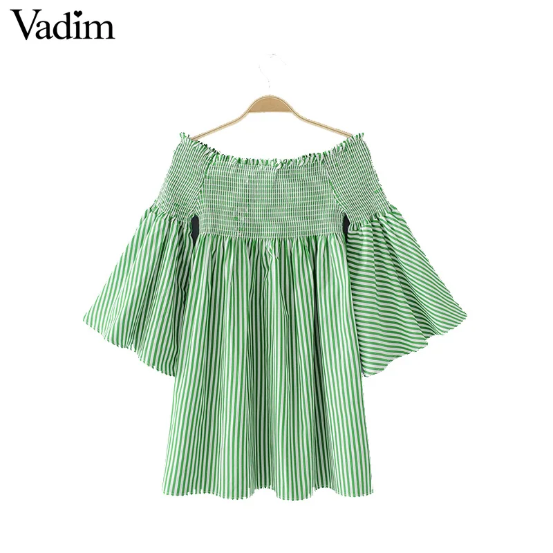 Женское платье в полоску Vadim повседневное Плиссированное мини-платье с вырезом