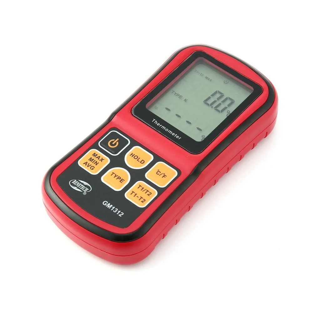 Benetech GM1312 цифровой термометр термопары Двухканальный измеритель температуры для