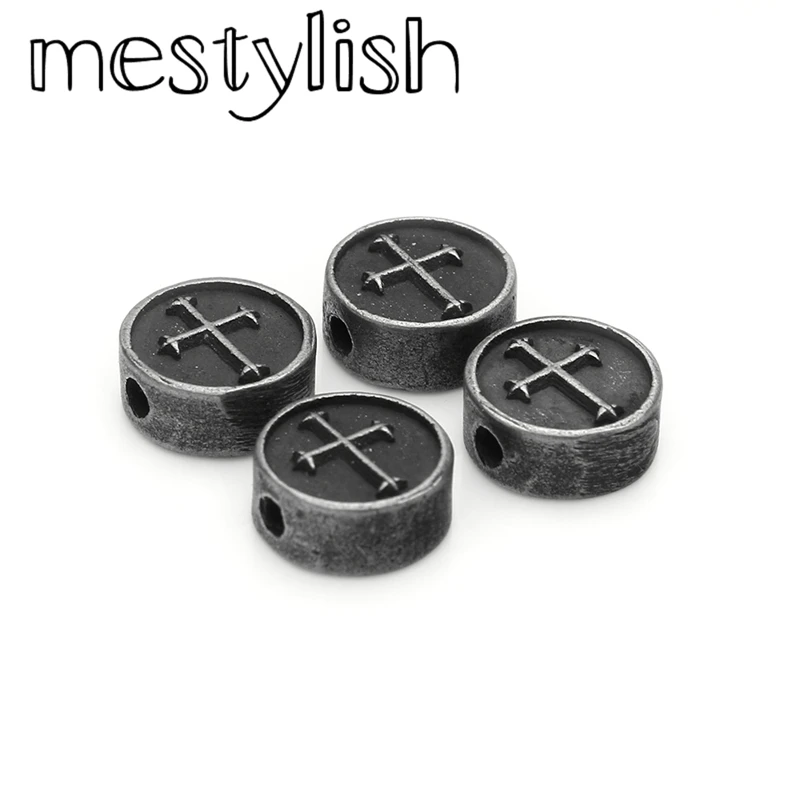 Mestyling 10 шт./лот 5*11 мм антикварные бусины из нержавеющей стали крест/якорь/лошадь