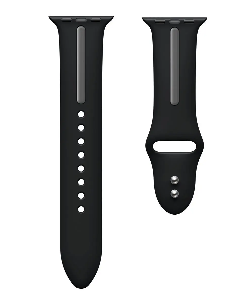 black-grey Мягкий силиконовый сменный спортивный ремешок для Apple Watch 38 мм 42 мм браслет на запястье для Apple Watch серии 5 4 3 ремешок 40 мм 44 мм - Цвет ремешка: black-grey