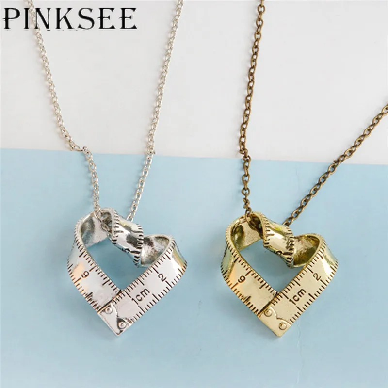 Pinksee творческих вращающийся любовь Форма пары металла Цепочки и ожерелья для Для
