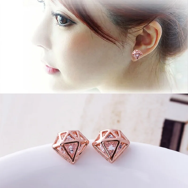 2017 Новое Прибытие Вишневый Роуз Позолоченные Цирконий Свадебные Женщины Стад