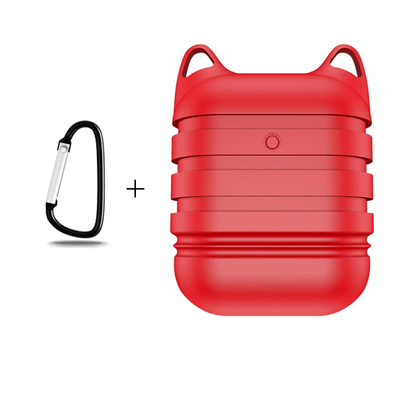 Drop Shipping For Airpods Silicone Cover Good Feeling Earphone Protective Cases Air Pods Skin Cute pods With Hook | Электроника
