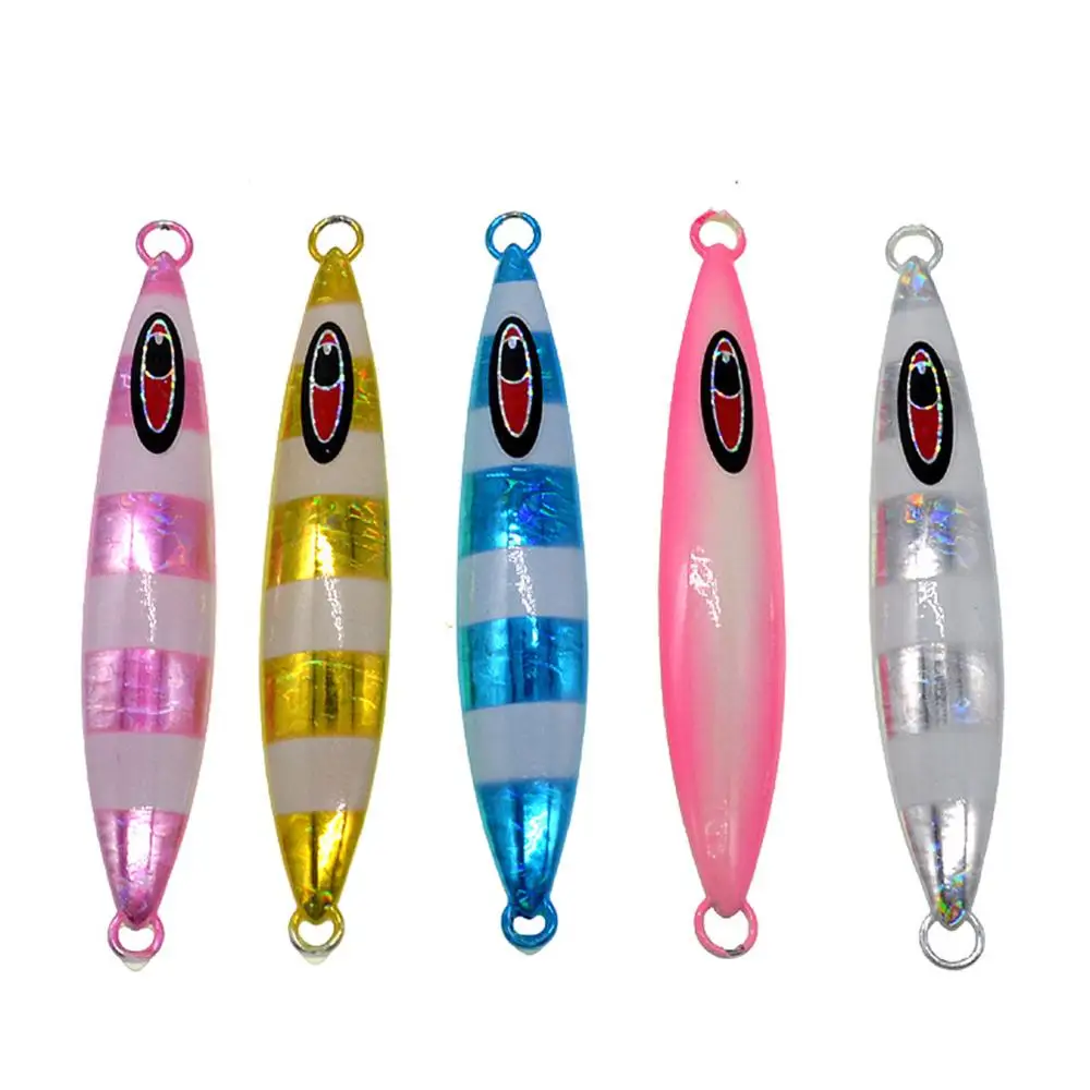 

5PCS Deep sea Fishing Spoon Lure Night Luminous Metal Jig Jigging Lure Jigbait spoon baits 80/100/120/150/200/300/400g
