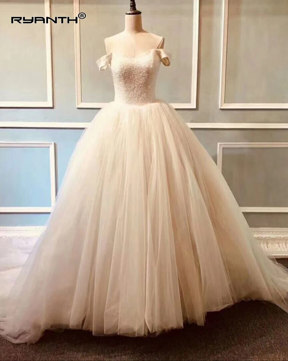 Puffy Robe de mariage Luxury Bling Ball Gown Wedding Dress 2019 Vestidos Novia Sparkly Princess Mariee | Свадьбы и торжества