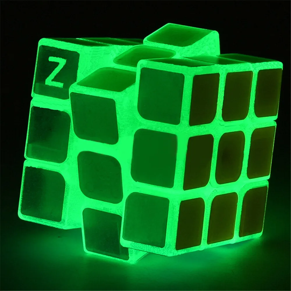Новейший Zcube 3x3x3 Profissional зеленый свет магический куб Прозрачный светящийся