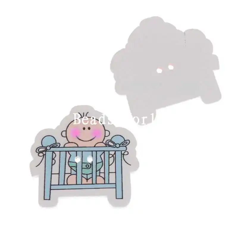 50 шт. деревянные декоративные пуговицы для шитья Скрапбукинг детская кровать