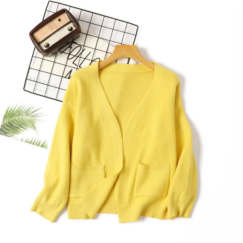 

2019 Autumn Winter Fashion Women Long Sleeve loose knitting cardigan sweater Women Knitted Female Cardigan pull femme