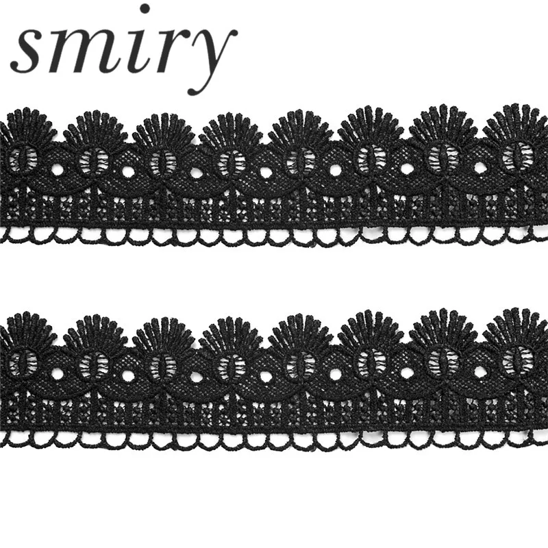 Новинка 2 ярда вышитая черная фотоаппликация кружевные планки лента сделай сам
