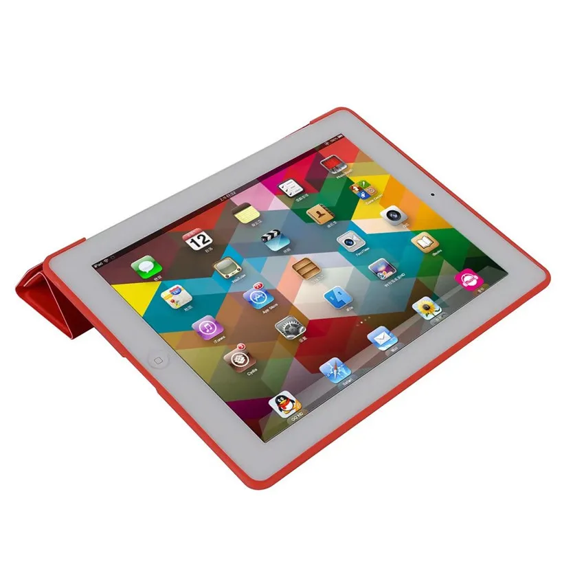 Case for iPad 2 3 4 PU Solid Back Ultra Slim Light Weight Four fold Smart Cover 2/3/4 +screen protector+touch pen | Компьютеры и офис