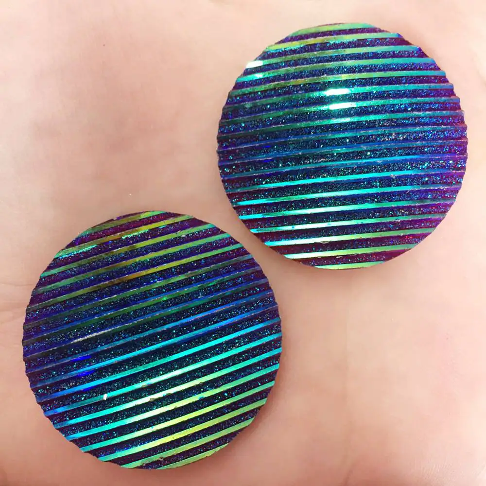 4 шт. AB Resin 35 мм Bling Ore круглые в полоску flatback узоры из страз DIY Свадебные Аппликации