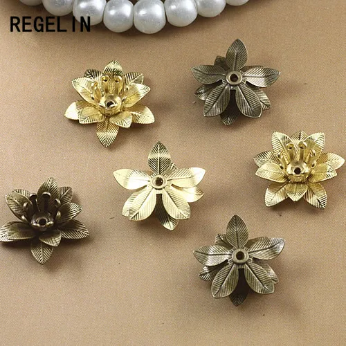REGELIN медные филигранные цветы базовый соединитель Шариковая крышка