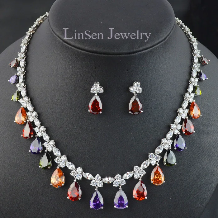 6 цветов новый дизайн модные роскошные свадебные комплекты ювелирных украшений в