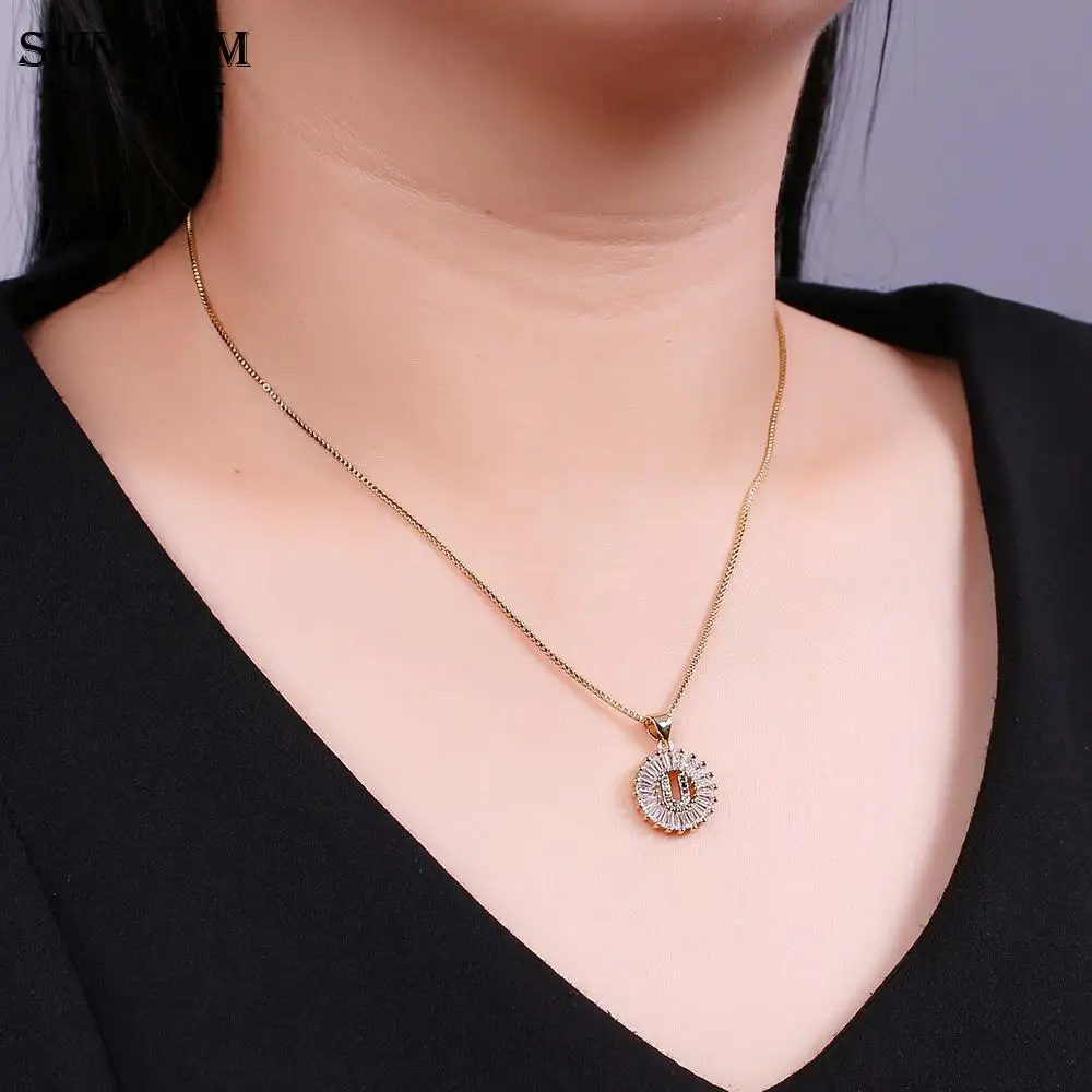 ShinyGem 26 ожерелье с буквами алфавита большой круглый кристаллический кулон Радуга