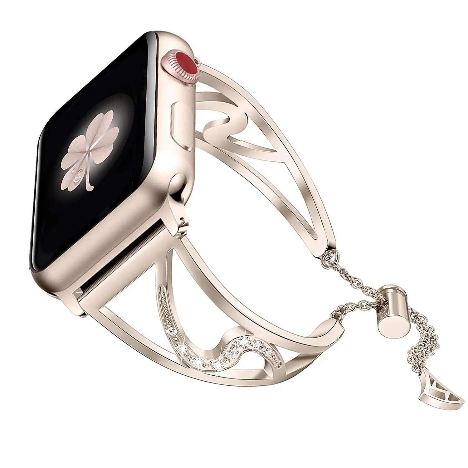 Алмазный ремешок для часов Apple watch 38 мм 40 мм 42 мм 44 мм браслет женский ремешок из нержавеющей стали для iwatch серии 5/4/3/2