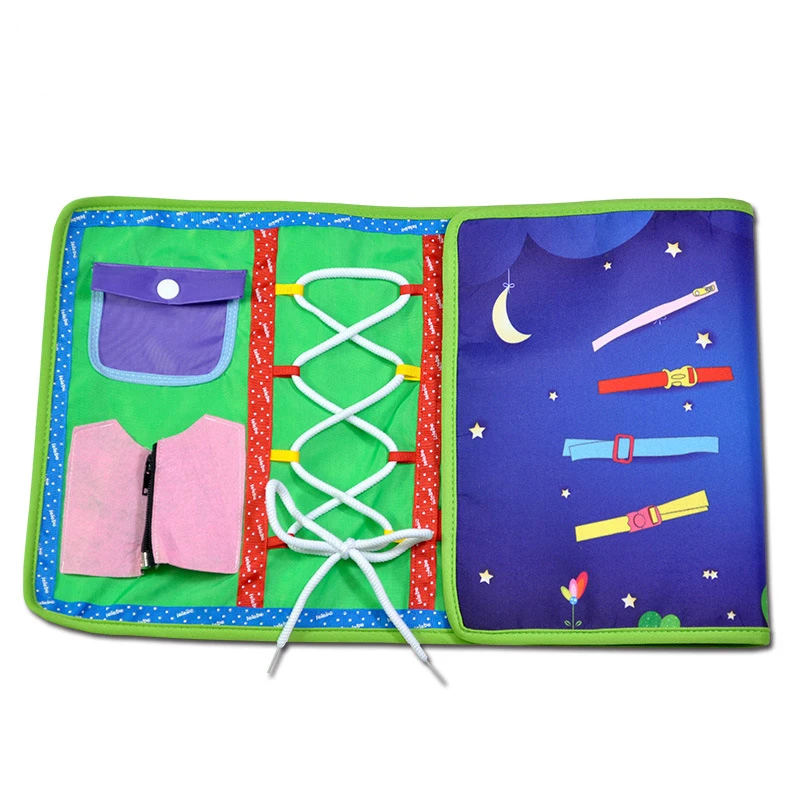 

Развивающие игрушки Монтессори для детей, развивающая игрушка на молнии, игрушечная Пряжка, тканевая Тихая книга, наряды для малышей, Обуча...