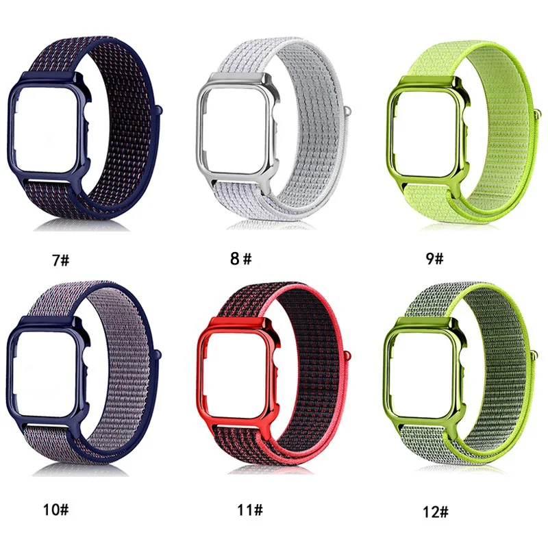 Нейлоновые ленты 40 мм 44 + защитный чехол для Apple Watch 4 3 браслет Ремешки часы