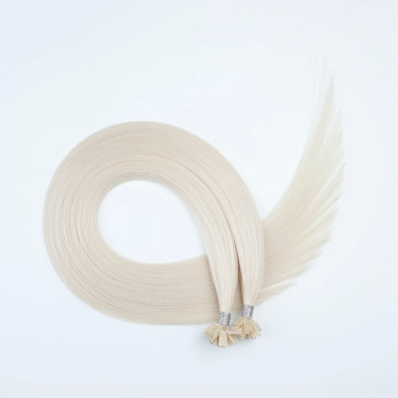 Sobeauty 0,8 г/шт. плоский наконечник наращивание волос настоящие человеческие волосы Предварительно Связанные волосы Straight20" - Цвет: #60