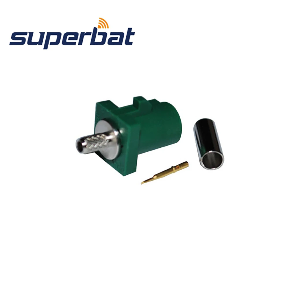 Superbat 10 шт. Fakra E зеленый/6002 коаксиальный разъем OEM антенна ОБЖИМНАЯ вилка