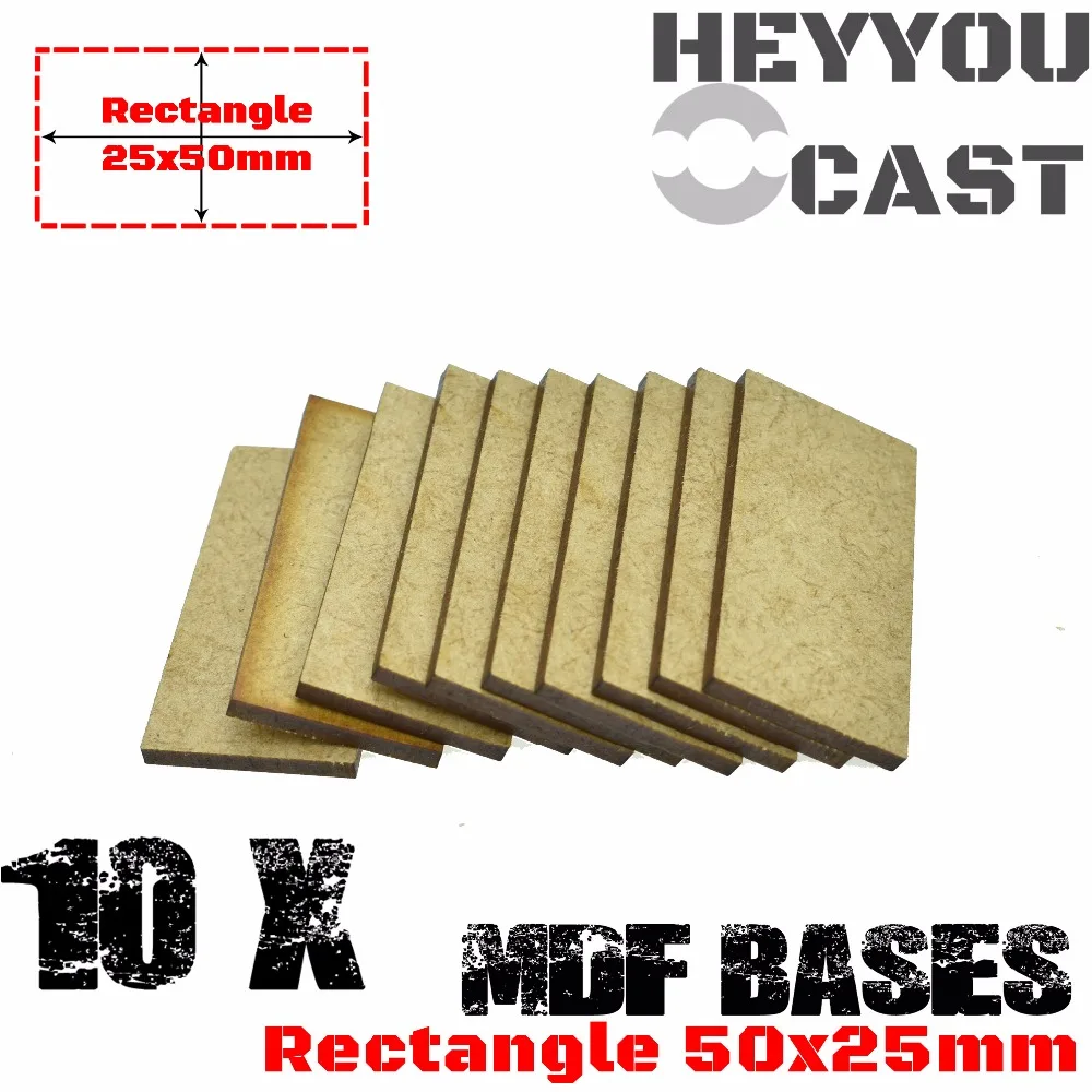 10x MDF основания прямоугольник 25x50 мм Basing лазерная резка Wargames дерево|bases wargame|wood woodwood