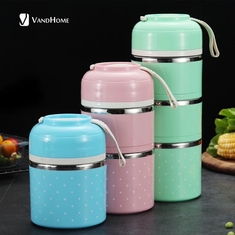 Милая японская Ланч бокс VandHome из нержавеющей стали Bento коробка для детей