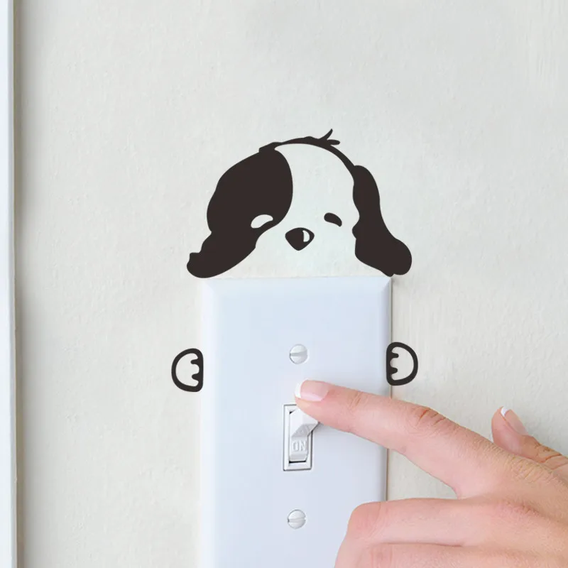 Домашнее украшение для собаки Поппи настенный стикер переключатель детской