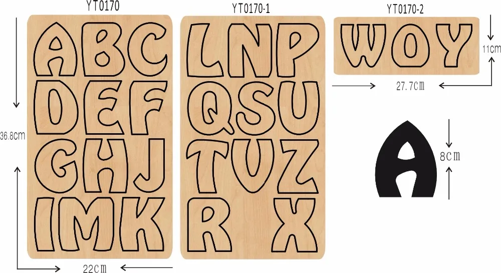 

Capital letter die-cutting wooden mold is suitable for most machines