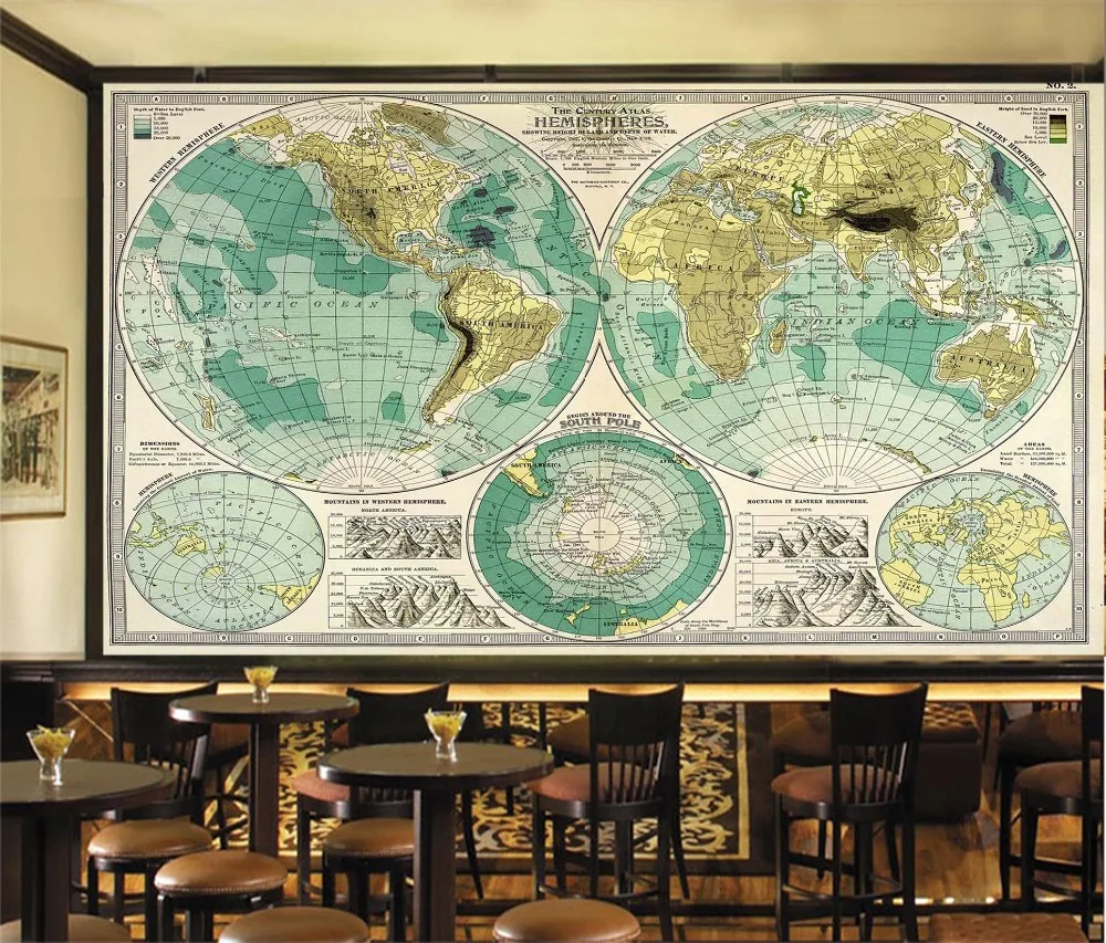

[Self-Adhesive] 3D World Map Spherical 12 Wall Paper mural Wall Print Decal Wall Murals