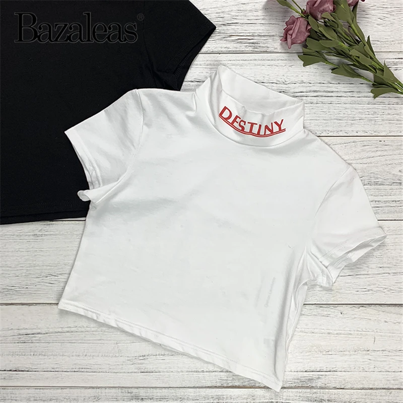 Bazalea/модные летние укороченные футболки harajuku короткий узкий Топ уличная