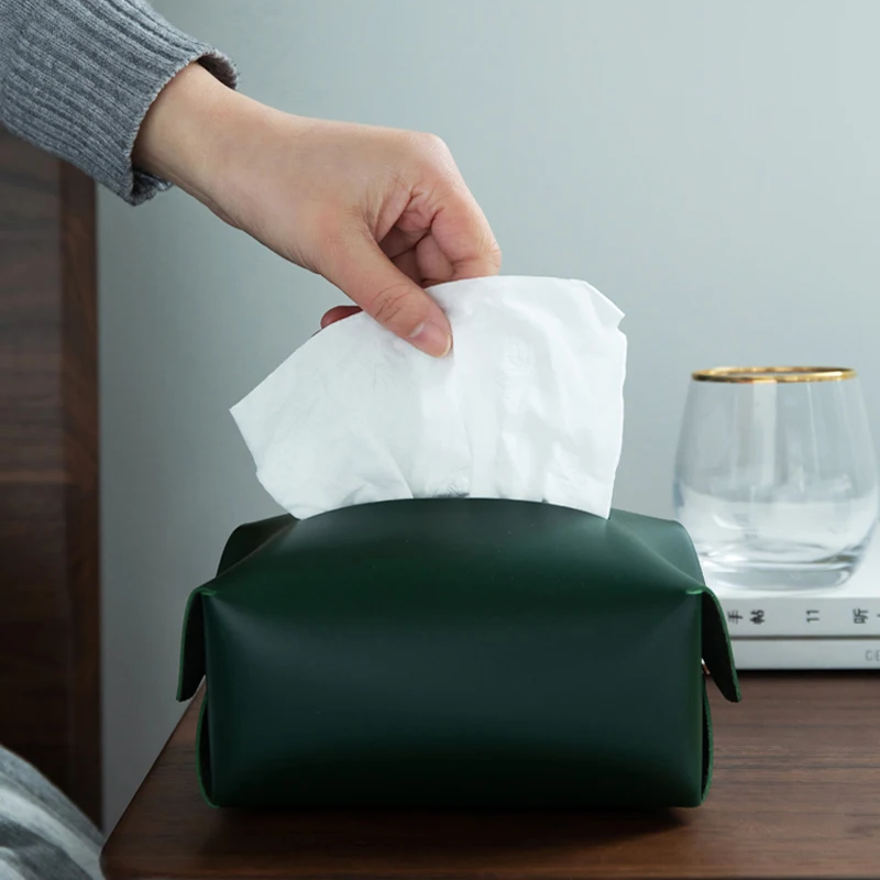 

2019 PU Leather Desk Tissue Box for Home Car Office Napkin Paper Container Paper Napkin Case Pouch Home Decor Office Accessories