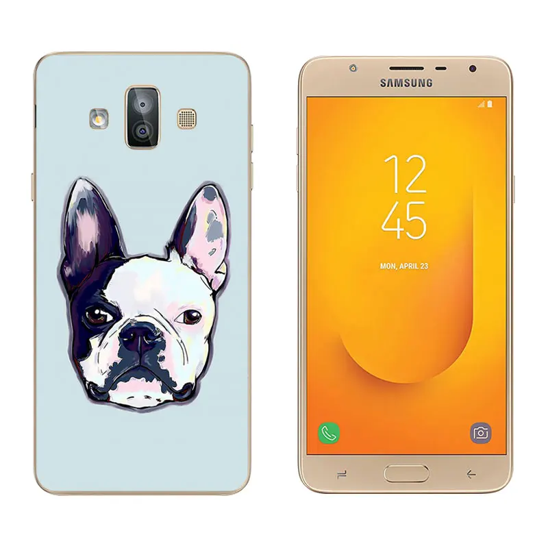 Телефон чехлы для Galaxy J7 Duo Ультратонкий силиконовый задняя крышка ручной печати 5