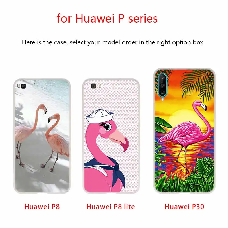 Розовый силиконовый чехол с фламинго мягкий для Huawei P50 P40 P10 P20 P30 Lite Pro P Smart Z 2020 2019 -