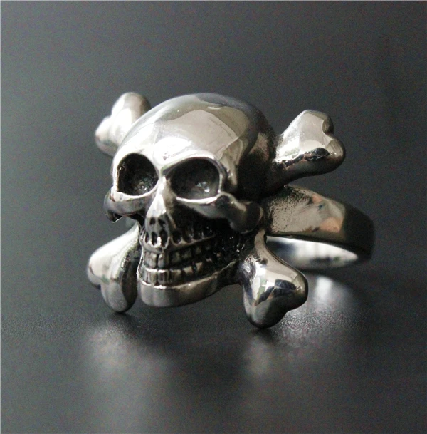 Прямая поставка размер 8-16 Крутое кольцо с маленькими крестовыми косточками и